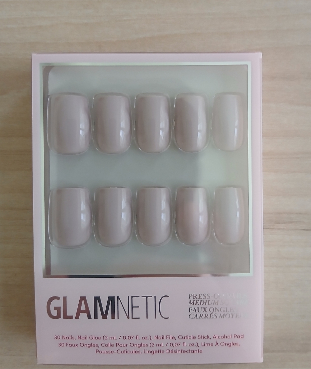 Glamnetic Press-On Nails in Medium Square Color Bare Bliss